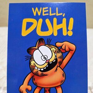 Vintage Garfield Comic Cat Jim Davis WELL, DUH! Quirky Fun Cute Postcard Unused